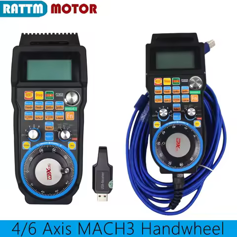 4 Axis 6 Axis CNC MACH3 MPG Wired Handwheel Controller For Router Milling Lathe Machine XHC LHB04B
