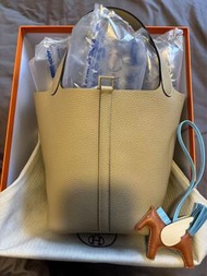 門市現貨 Hermes Picotin 22 P22 S2風衣灰金扣 Trench ghw  K stamp