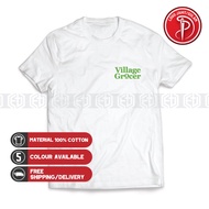 Baju Sulam Village Grocer Convenience Store Uniform Cotton 100% T Shirt T-Shirt Shirts Murah Sale Ca