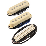 FLEOR Electric Guitar Pickups Set Alnico 5 Single Coil + Hot Dual Rails Pickups Cream ST SSS Guitar