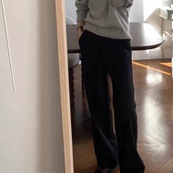 2025 Autumn New Korea Dongdaemun OU * CE Solid Color High Waist Slimmer Look Straight Commuter Suit 