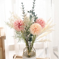 Flowers Artificial  Ball Chrysanthemum Catkins Bouquet Wedding Flower Bouquets Home Office Decoration Fake Flowers Fake Plants
