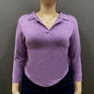 LMJ Nemophila 7/8 Sleeve Top - 777 - Taro, M