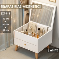 Meja Rias rak kosmetik Meja Make Up Meja Rias Aesthetic Minimalis Meja Mini Murah