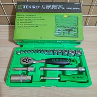 Tekiro Kunci Sok 24 Pcs Set 8 - 32 Mm Box Plastik - 6Pt Ready Kunci Lengkap Full Set