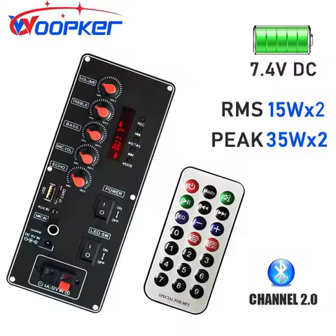 Woopker Amplifier Board 7.4V Battery Version Max 35W Channel 2.0 DIY AMP Module Support Bluetooth AU
