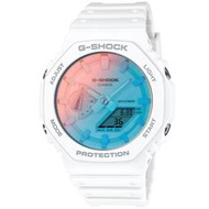 【柒號本舖】CASIO 卡西歐G-SHOCK 寧靜海灘電子錶-白 # GA-2100TL-7A (台灣公司貨)