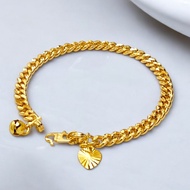 Golden Plated Women Bracelet Emas Korea Rantai Tangan Perempuan Gelang Tangan - 4MM