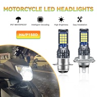 1pcs Motorcycle Lighting Bulb H6 P15D H4 3030 24 LED Light 6500K Super White yellow Motor Headlight 