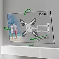 Barkan 26.4'' Long White TV Wall Mount, 13-83 inch Full Motion Articulating - 4 Movement Flat/Curved