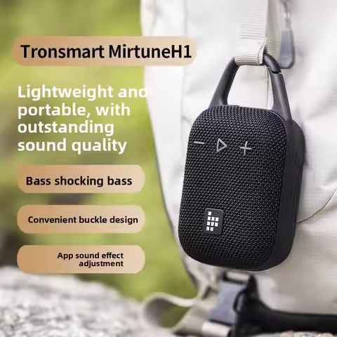 For Tronsmart Mirtune H1 8W IPX7 Waterproof Speaker 20H Playtime APP EQ Portable with Carabiner