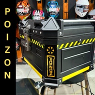 poizon plastic abs motorcycle top box 45 liters