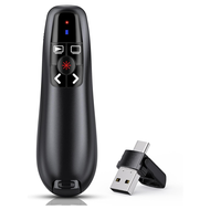 Powerpoint Presentation Clicker with 2-In-1 USB Type C, Rechargeable Wireless Page Turner Fly Mouse Remote Clicker Easy Install