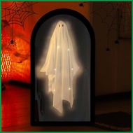 Ghost Mirror for Halloweens Light Up Eerie Hologram Ghost Mirror for Indoor Holiday Decoration Horro