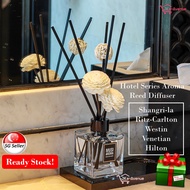 Aroma Reed Diffuser Hotel Scents Gift Set Elegant Bottle Rattan Reed Sticks and Flowers, Birthday Christmas Housewarming