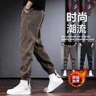 seluar tracksuit lelaki elgini tracksuit Pants Men Autumn Winter Thickened Corduroy 2024 New Style