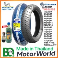 Michelin Motorcycle Free Tire Sealant & Pito Tire Gulong Pilot Street 2 TUBELESS by 14 17