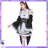 Hot Ram/Rem Cosplay Re:zero Kara Hajimeru Isekai Seikatsu black blue red Costume Maid Servant Dress