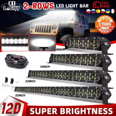 CO LIGHT 2-Row Led Work Light 22" 32" 42" 52" Spot Flood SUV ATV Pickup Truck Car 4x4 4wd Offroad LE