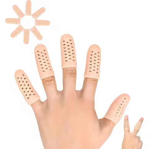 2-10Pcs Gel Finger Cots Finger Protector Support Breathable Finger Sleeves for Eczema Wounds Crackin