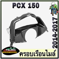 ครอบเรือนไมล์ PCX 150 (2014-2017) งานเปลือกแท้ศูนย์ เคฟล่าลายสาน 5D สวย พร้อมเคลือบเงา มีสติ๊กเกอร์ 