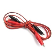 Alligator clip wire at both ends, banana plug into alligator clip wire, power test wire, black and r