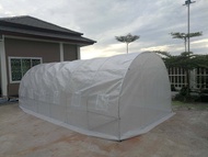 โรงเรือน ปลูกพืช เพาะชำ หลังคาโค้ง ปลูกผักผลไม้ เมล่อน ปลูกต้นไม้ Greenhouse โครงเหล็ก พลาสติกคลุมเป็น PE หนา 140 แกรม ขนาด 3x6x2 ม. (MS-GT003)