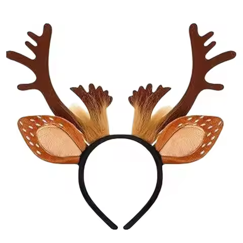 Reindeer Headband Adult Cute Realistic Deer Antlers Headband Animal Ears Headband For Cosplay Deer C