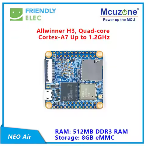 NanoPi NEO Air, 512MB RAM, WIFI&Bluetooth,8GB eMMC, Allwinner H3, Quad-core Cortex-A7, FriendlyELEC