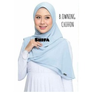 Bawal Chiffon with Awning Hijab Tudung