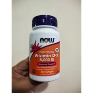 Now Foods Vitamin D3 5000iu 240 Softgels ORI USA