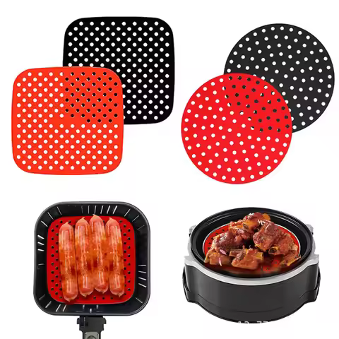 Reusable Silicone Air Fryer Liner Non-Stick Steamer Pad Baking Liner Air Fryer Accessory Kitchen Pas
