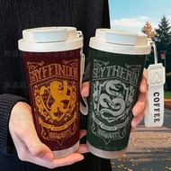 Harry Potter Academy themed thermos cup316Stainless steel large-capacity straw water cup with handle