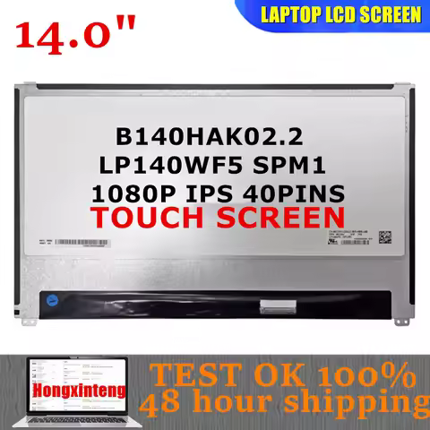B140HAK02.2 LP140WF5 SPM1 Touch Display LCD Screen FOR Dell Latitude E7490 Digitizer LED 72%NTSC 40P