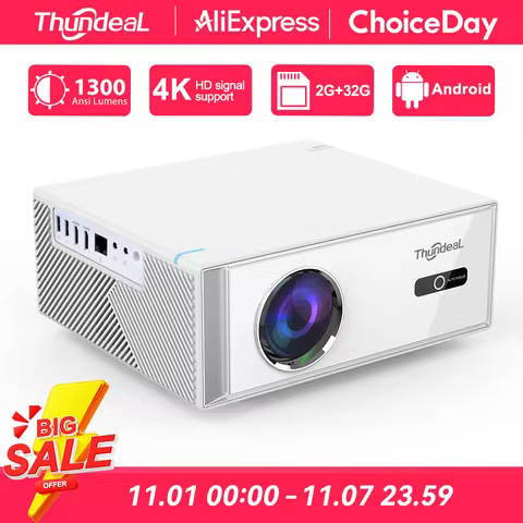 ThundeaL TD95W Android Projector Full HD 1080P WiFi 2K 4K Home Cinema Portable Smart TV Video Movie 