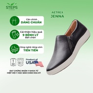 Aetrex Jenna Black women's health loafers - soft, lightweight padded leather shoes