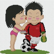 PINN SHOP Cross Stitch Kit: Footballer Love [49-F]