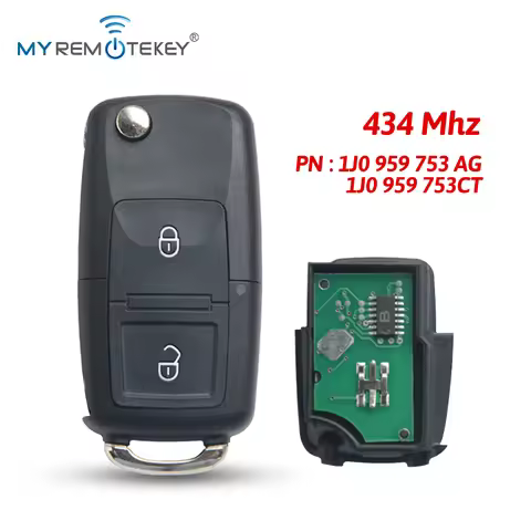 MYREMOTEKEY Remote Key 2 Button 434Mhz for VW Golf Bora 2003 2004 P/N 1J0 959 753 AG/1J0 959 753CT