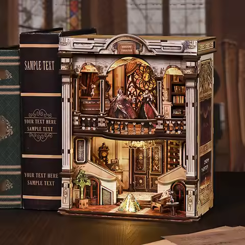 3D Dream Theater Wooden Dollhouse Miniature House Fossil Museum with Furniture & LED, DIY Assemble M