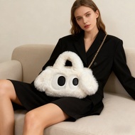 Puppy Furry Bag | Plus Plush Small Bag All-Match Shoulder Messenger Bag | Portable Furry Bag Female 