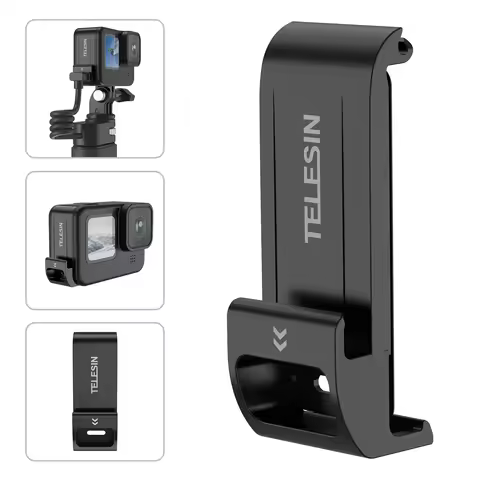 TELESIN Waterproof Side Cover For GoPro 12 11 10 9 Easy Removable Type-C Charging Cover Port For GoP