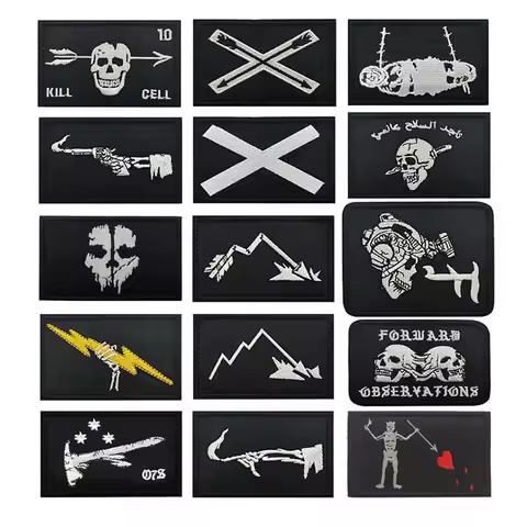 FOG Forward Observations Tactical Patches Morale Badge,Blackbeard,Skull,Broken Arrow Clothes Appliqu