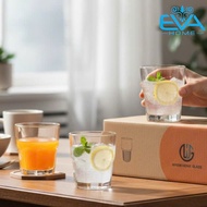 Box of 6 WarmHome Glass Cups with Eight-sided Bottom 300ml, The Gibraltar Classic Dwarf Iced Tea and