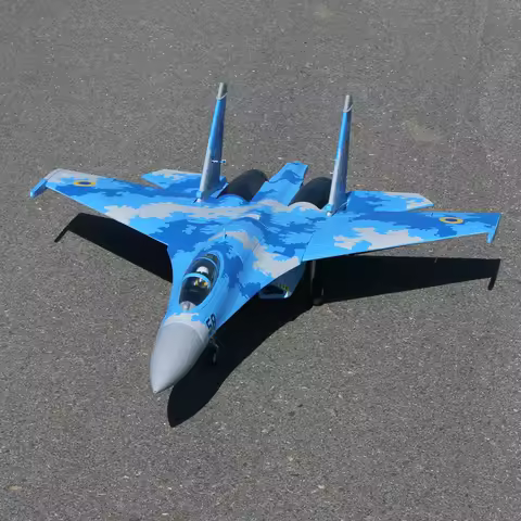 6 CH FlyFans Ukrainian Digital SU-27 Twin 64mm RC EDF Jet PNP Version Plane