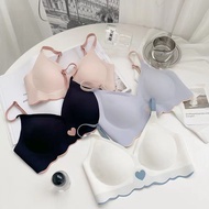 HHS Women Seamless Underwear Set Japanese Suji Bras Peach Heart Wireless Undies Push Up Bra Jell