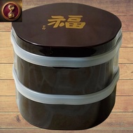 3-Layer Bento Box With Letter Pattern