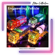 Toy Trucks Construction Vehicles Set Mixer/Oil Tanker/Fire Truck with Truck with 4D Stunning Lights 