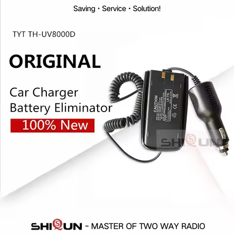 Original Walkie Talkie Battery Eliminator 2 Way Radio Car Charger 12-24V for TYT TH-UV8000D TH-UV800