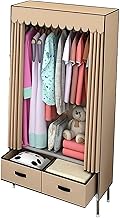 Portable Wardrobe Cloth Wardrobe Corner Wardrobe,Portable Fabric Wardrobe Solid Color Bedroom Open Wardrobe with Drawer Design Storage Closet,168 * 165 * 45cm Portable Cloth Hanger ()