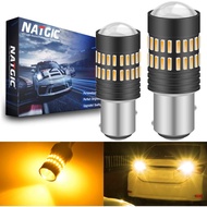 NATGIC 1157 BAY15D 1034 7528 LED Bulbs Amber 2400LM Extremely Bright 48-SMD 4014 LED Chipsets with P